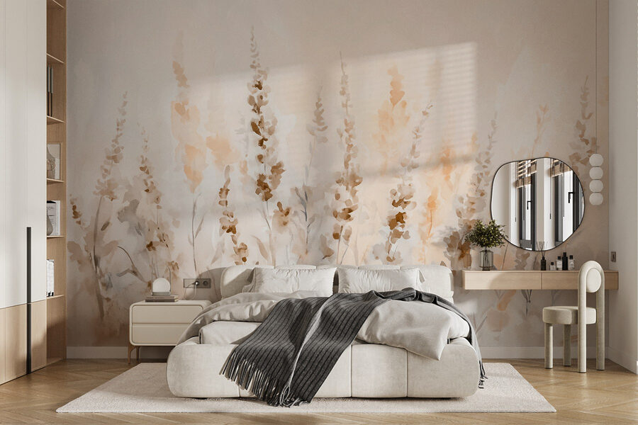 Peinture de fleurs dans un champ