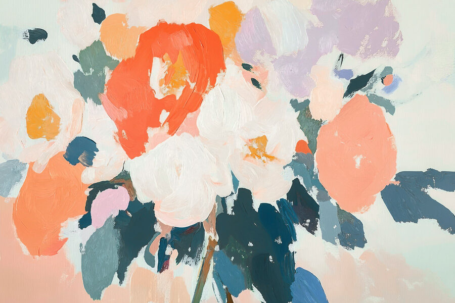 Peinture de fleurs avec différentes couleurs