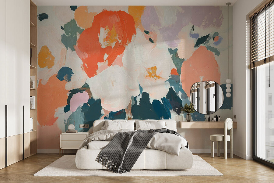 Peinture de fleurs avec différentes couleurs