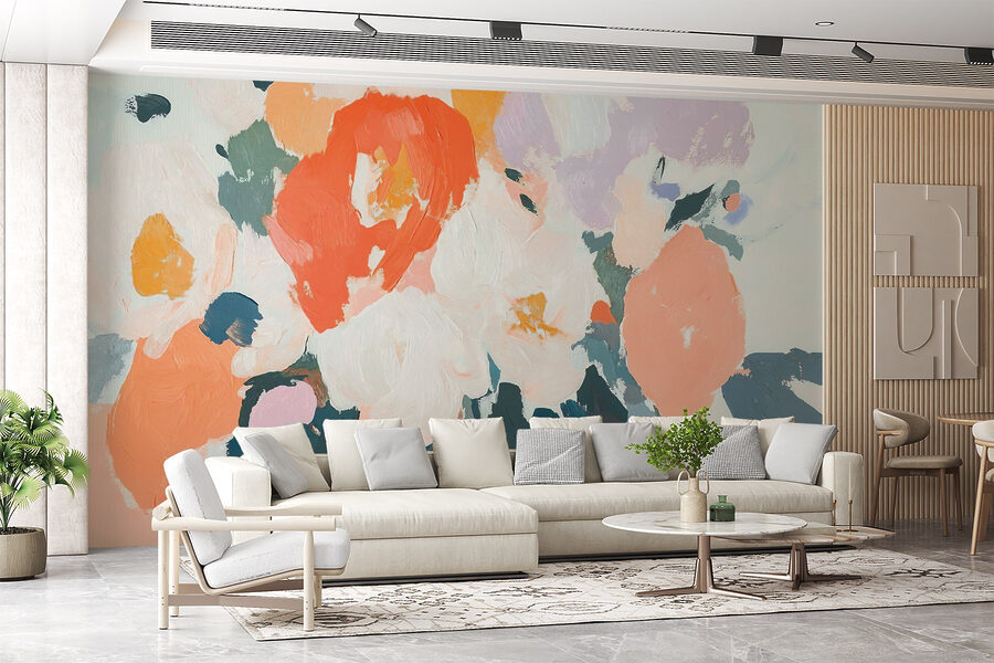 Peinture de fleurs avec différentes couleurs