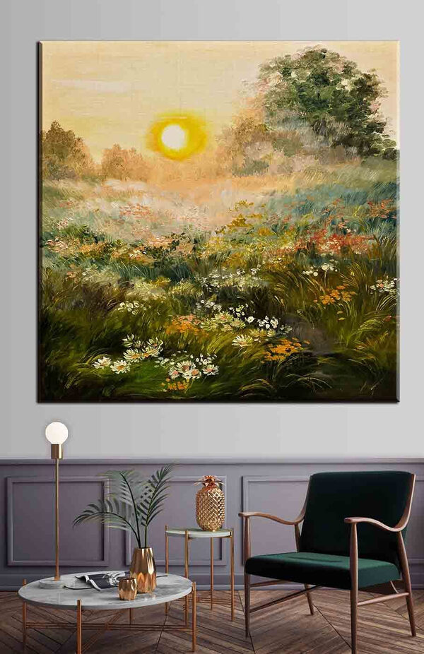 Peinture d'un champ de fleurs Peinture d'un champ de fleurs