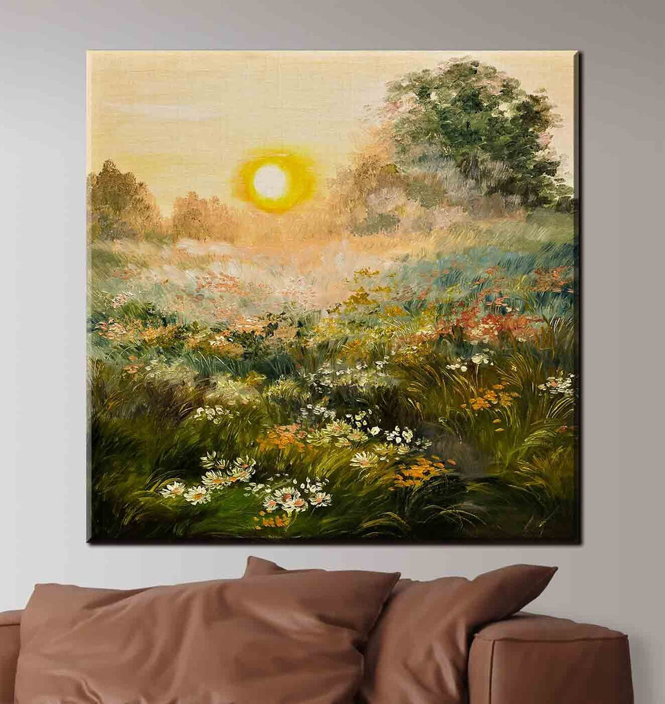 Painting of a field of flowers
