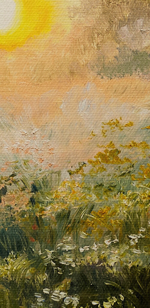 Painting of a field of flowers