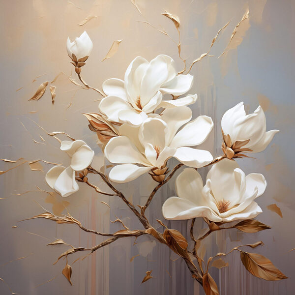 Painting of white flowers Painting of white flowers
