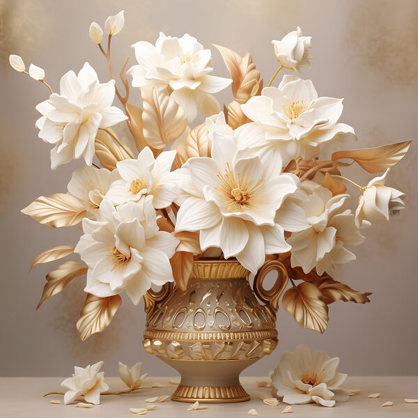 Vase avec fleurs blanches Vase avec fleurs blanches