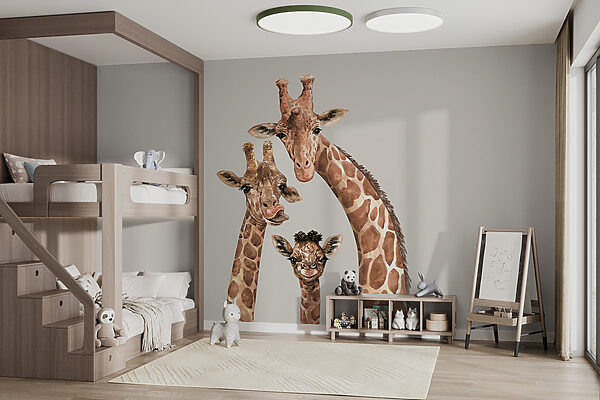 Un groupe de girafes avec leurs têtes ensemble Un groupe de girafes avec leurs têtes ensemble