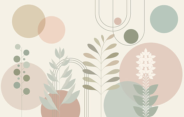 Motif botanique abstrait aux couleurs douces. Motif botanique abstrait aux couleurs douces.