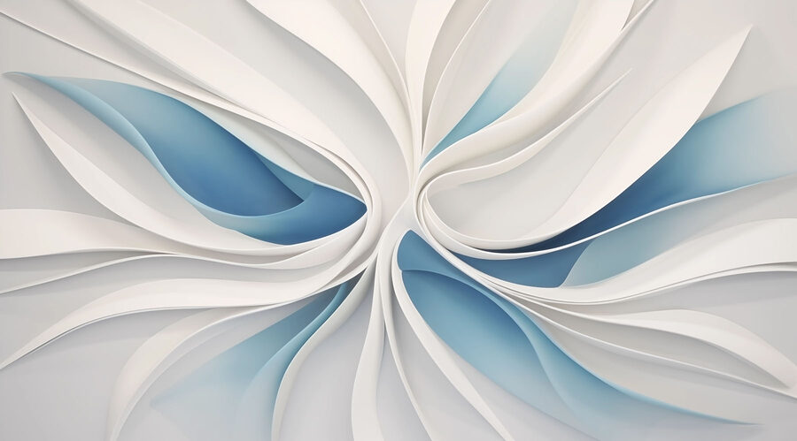 Tourbillons blancs et bleus