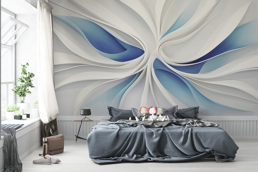 Tourbillons blancs et bleus
