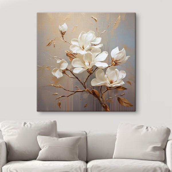 Painting of white flowers Painting of white flowers