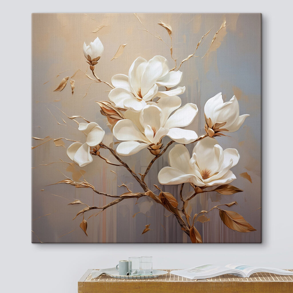 Painting of white flowers Painting of white flowers