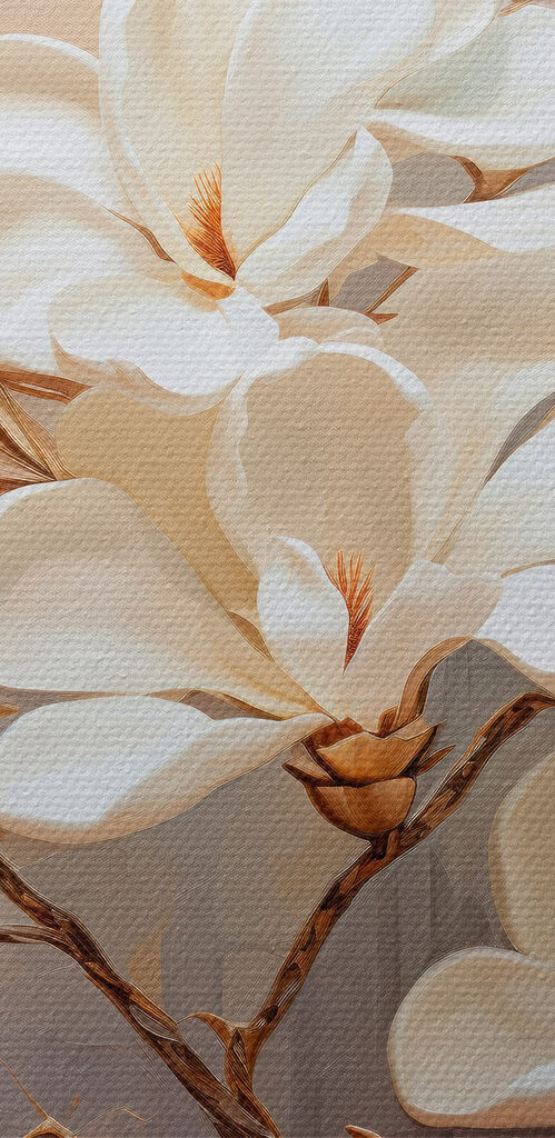 Painting of white flowers Painting of white flowers