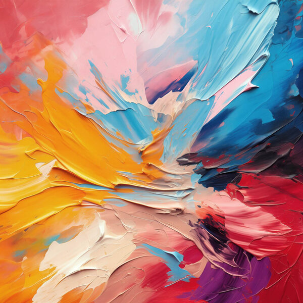 Des teintes vibrantes s'entrechoquent en toute harmonie. Des teintes vibrantes s'entrechoquent en toute harmonie.