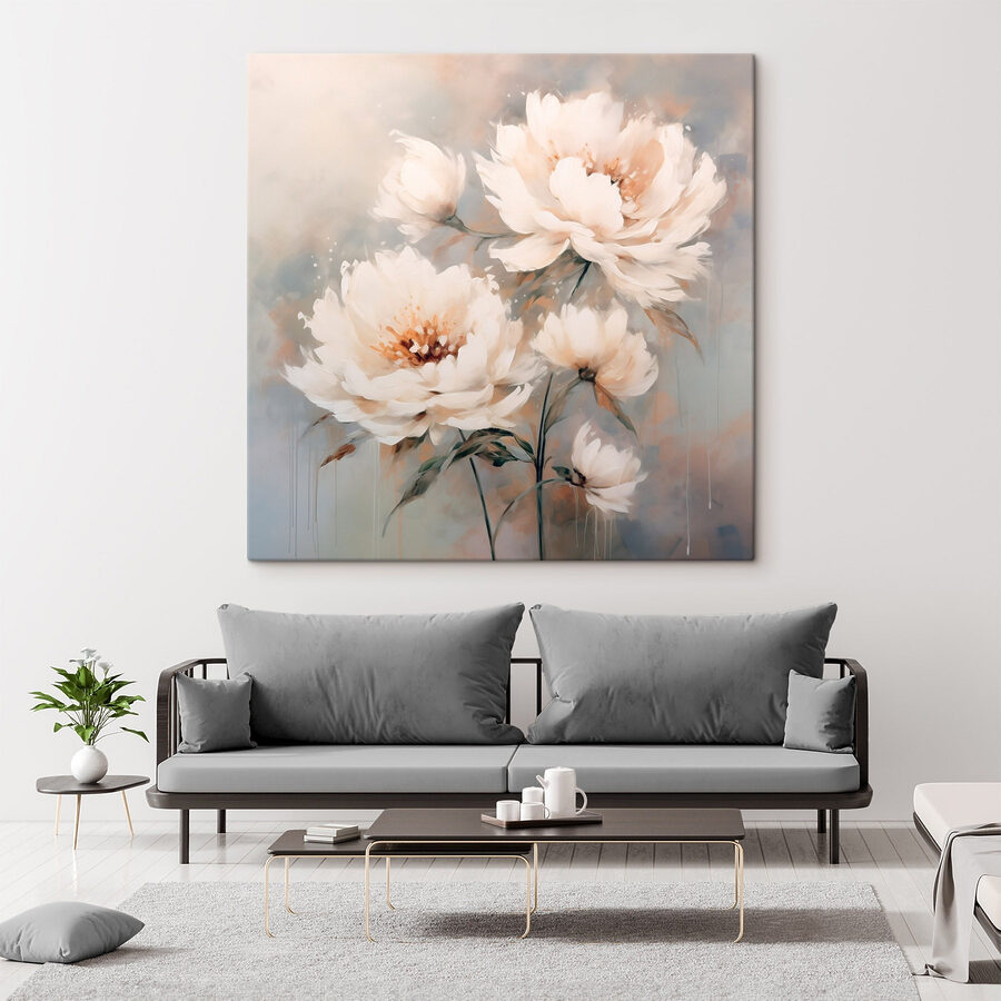 Peinture de fleurs blanches