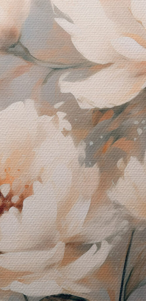 Painting of white flowers Painting of white flowers