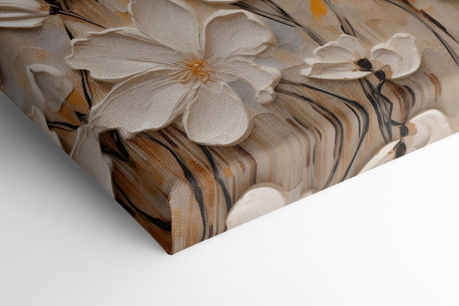 Peinture de fleurs blanches