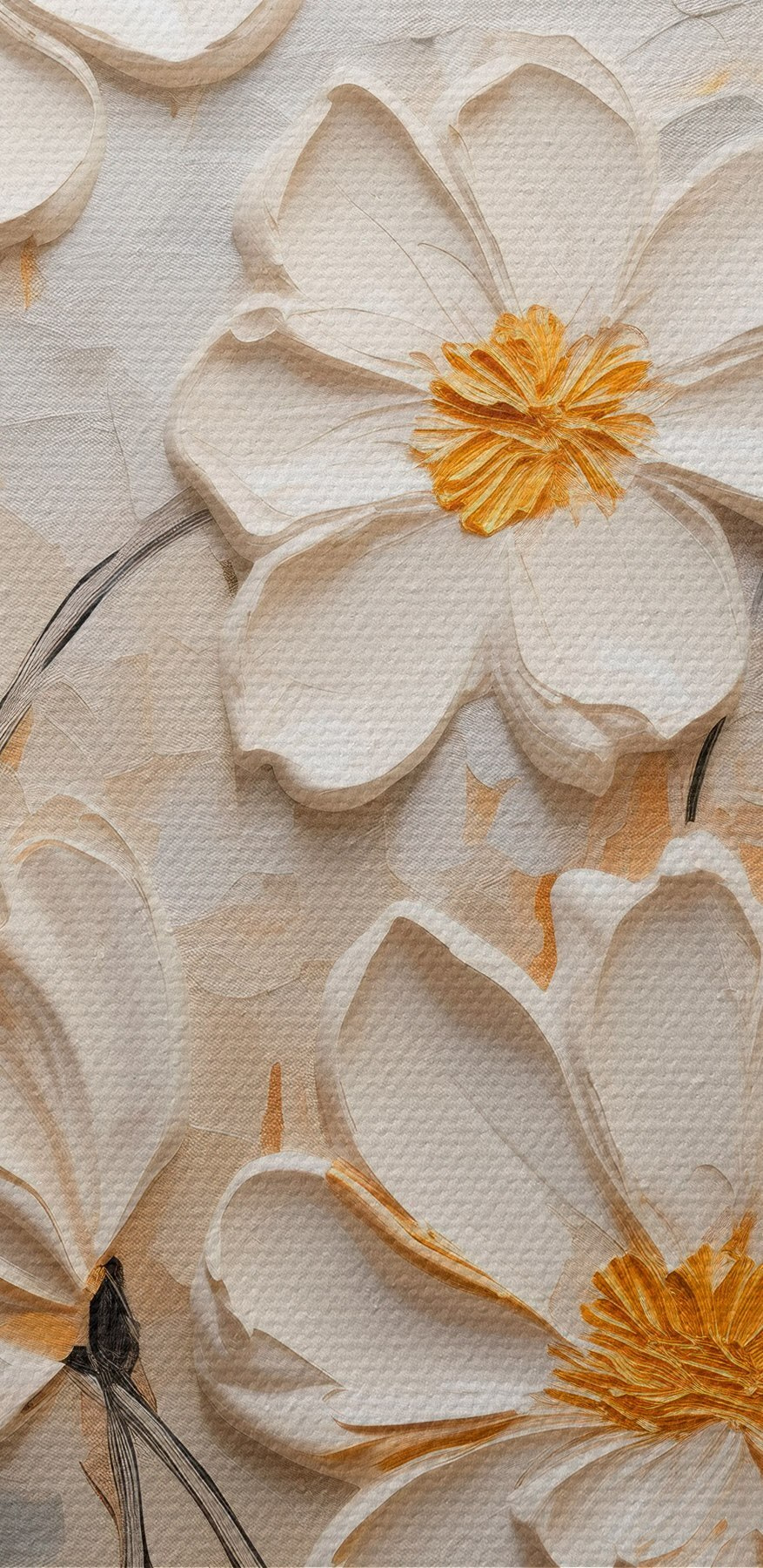 Peinture de fleurs blanches