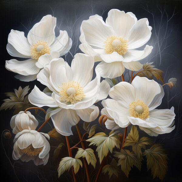 Peinture de fleurs blanches Peinture de fleurs blanches