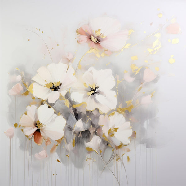 Peinture de fleurs sur une surface blanche Peinture de fleurs sur une surface blanche