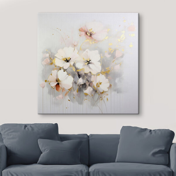 Peinture de fleurs sur une surface blanche Peinture de fleurs sur une surface blanche
