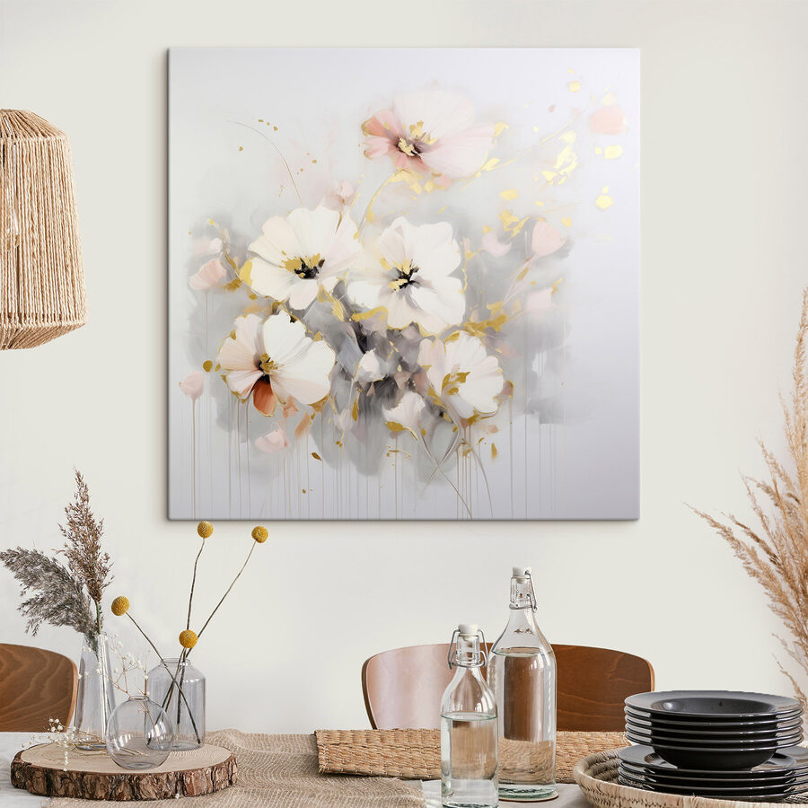 Peinture de fleurs sur une surface blanche Peinture de fleurs sur une surface blanche