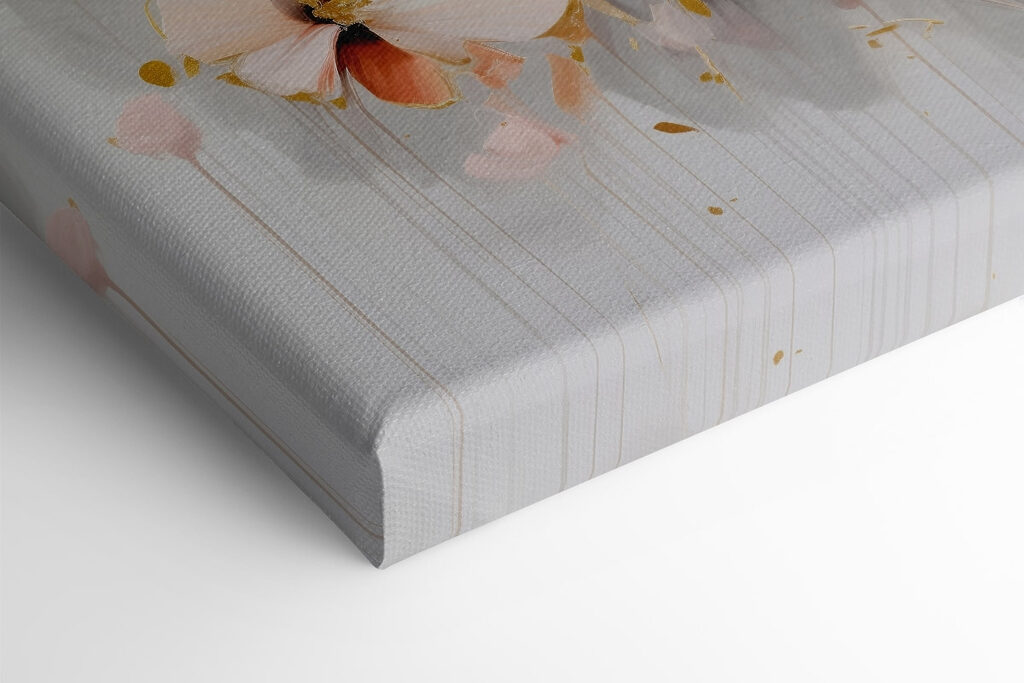 Painting of flowers on a white surface