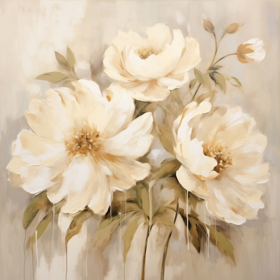 Peinture de fleurs sur un mur Peinture de fleurs sur un mur