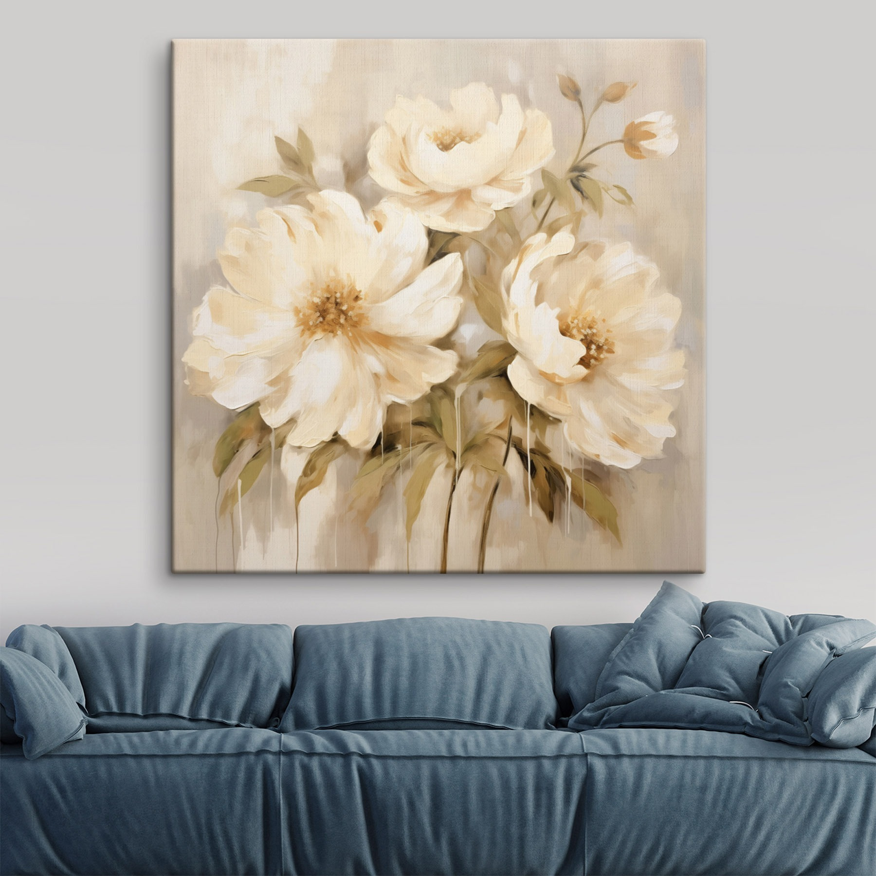 Painting of flowers on a wall