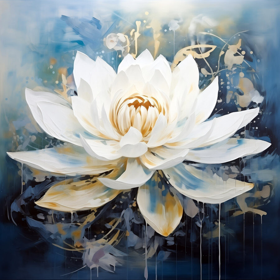 Tableaux Peinture d'une fleur blanche – Image 8