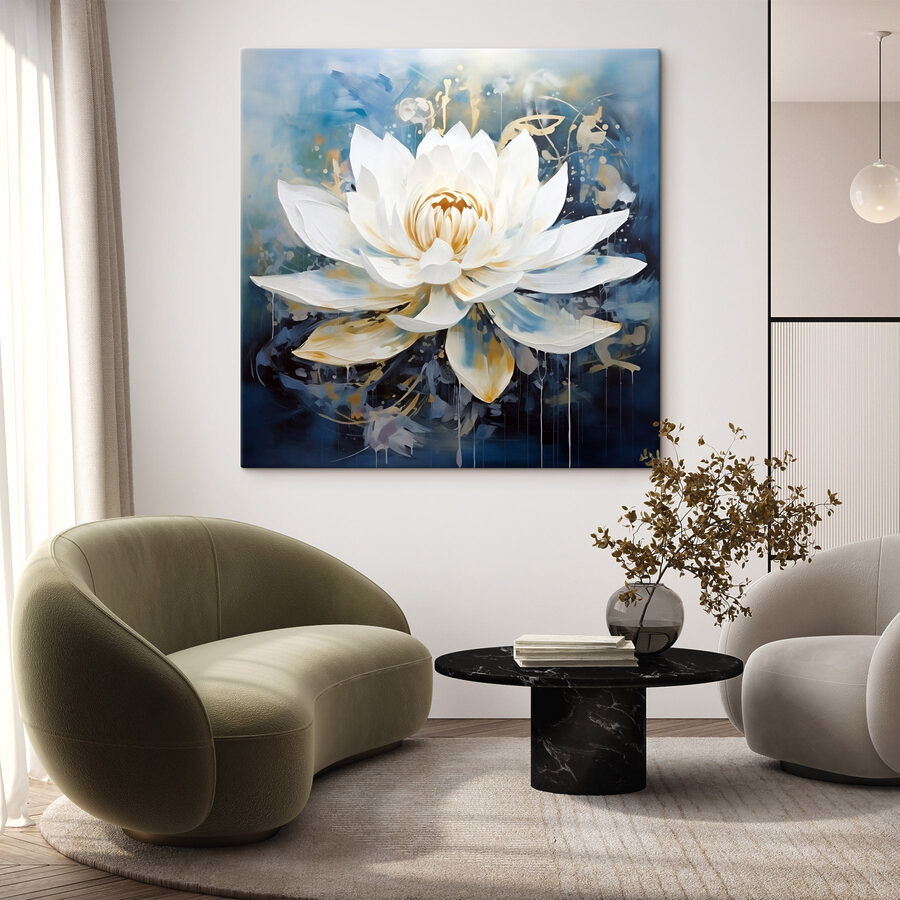Tableaux Peinture d'une fleur blanche – Image 2