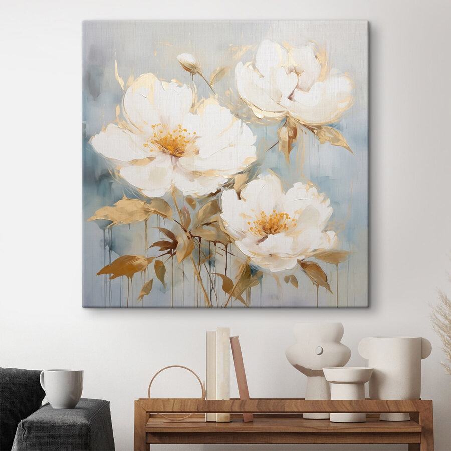 Peinture de fleurs blanches