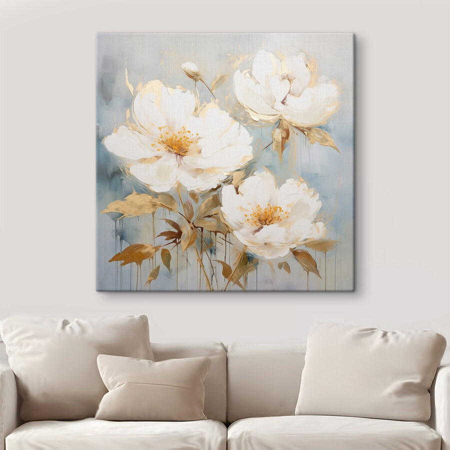 Peinture de fleurs blanches