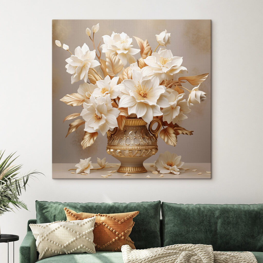 Vase with white flowers