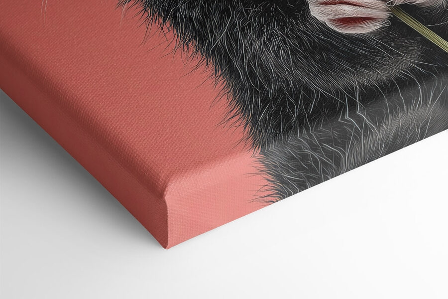 Souris tenant une fleur