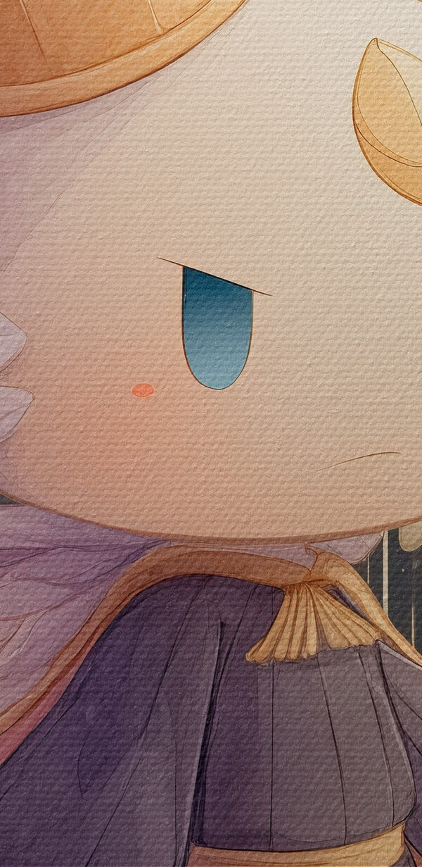 Dessin humoristique d'un petit ange avec des ailes et une couronne tenant un bâton Dessin humoristique d'un petit ange avec des ailes et une couronne tenant un bâton