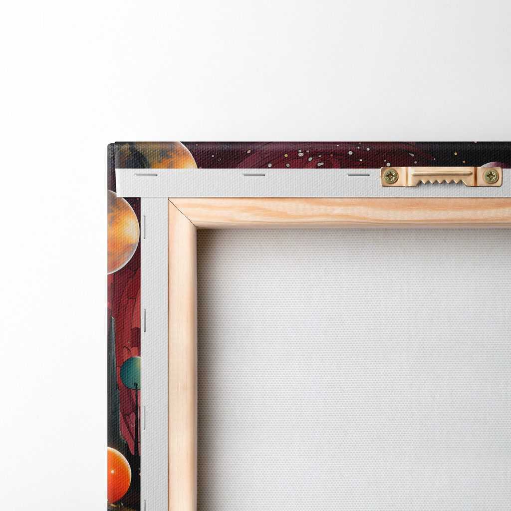 Landscape with trees and planets