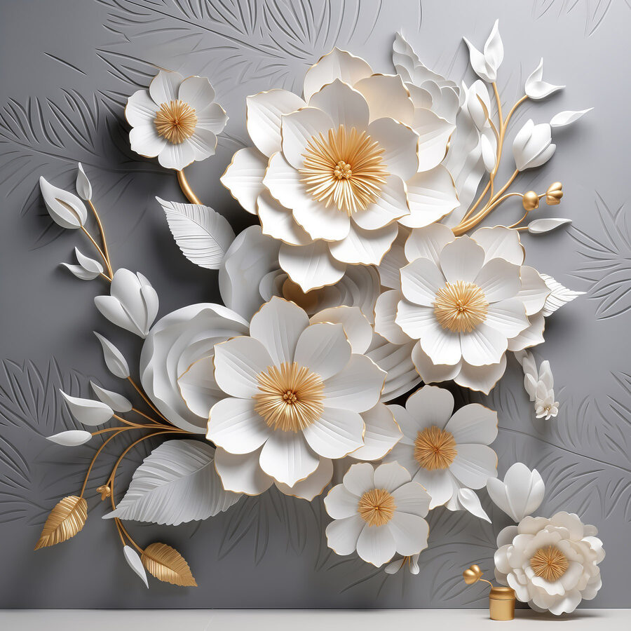 Fleurs délicates sur fond texturé