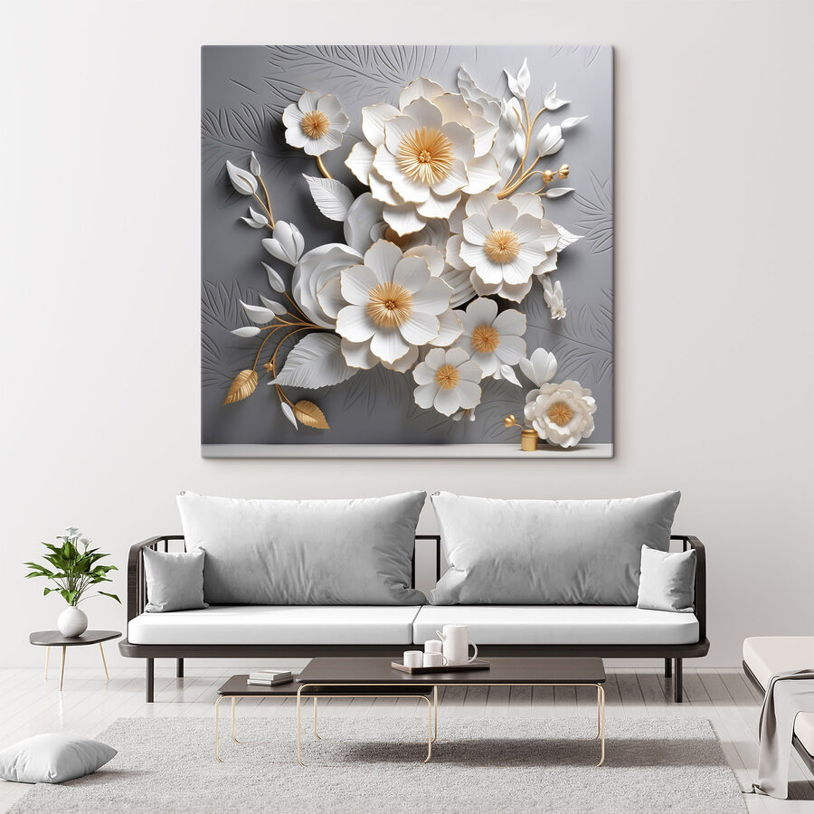 Fleurs délicates sur fond texturé