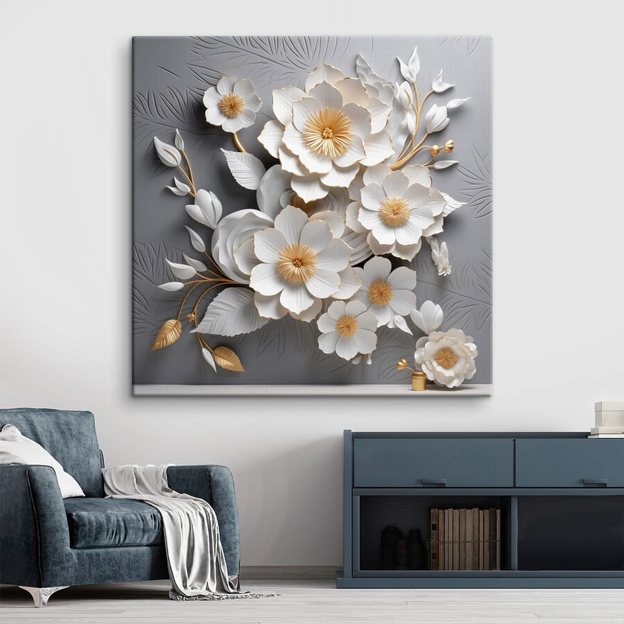 Fleurs délicates sur fond texturé