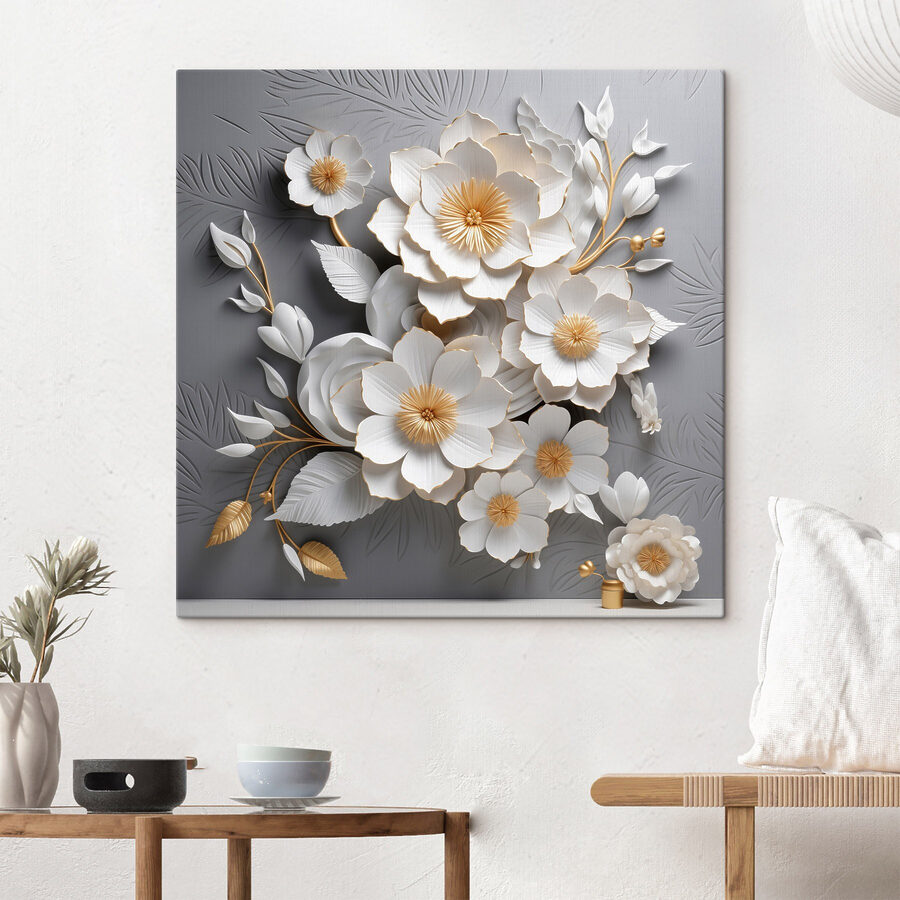 Fleurs délicates sur fond texturé