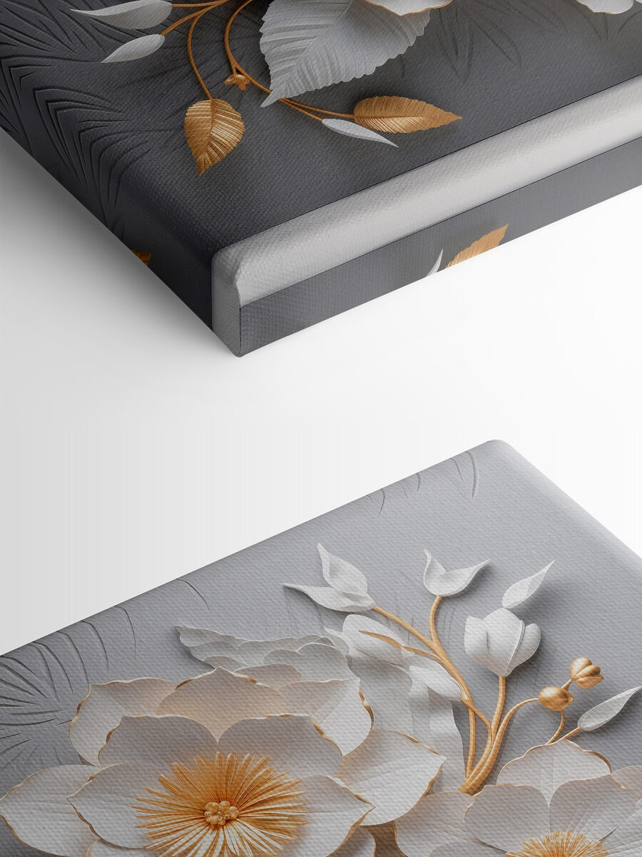 Fleurs délicates sur fond texturé