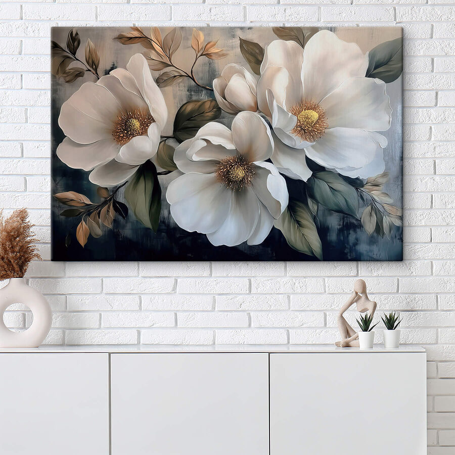 Peinture de fleurs blanches