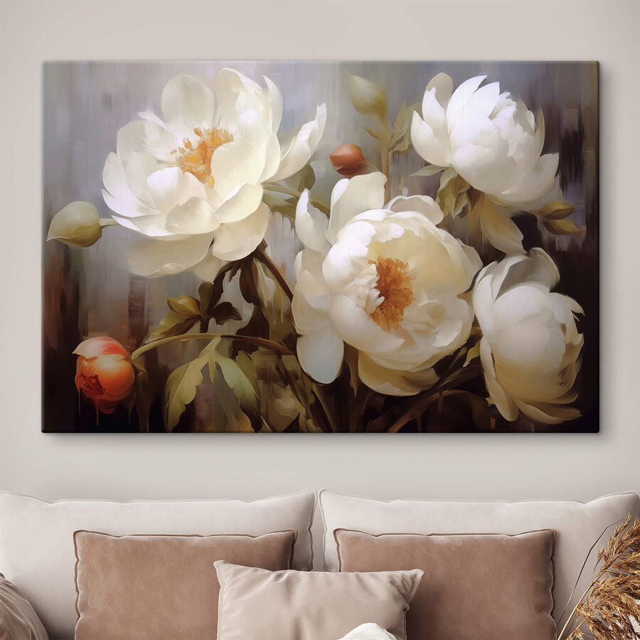 Peinture de fleurs blanches