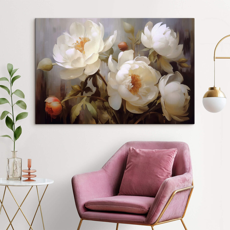 Peinture de fleurs blanches