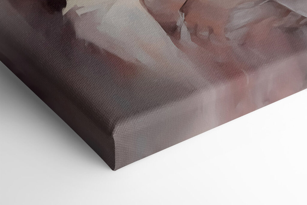 Painting of a man holding a baby