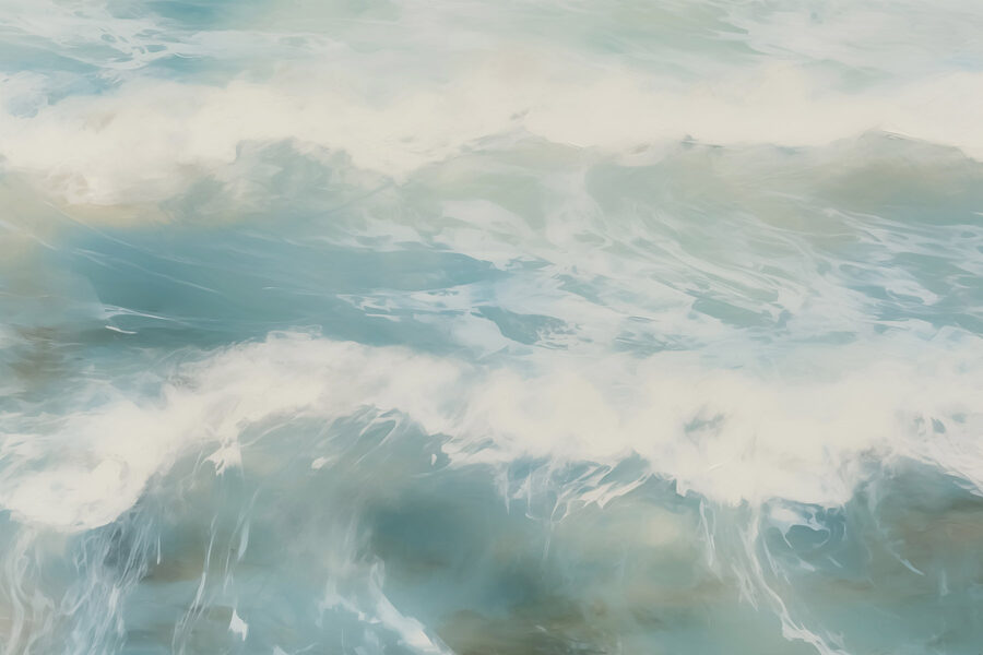 De douces vagues dansent sur des eaux tranquilles De douces vagues dansent sur des eaux tranquilles