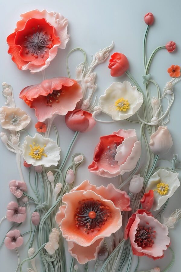 Groupe de fleurs sur une surface blanche Groupe de fleurs sur une surface blanche