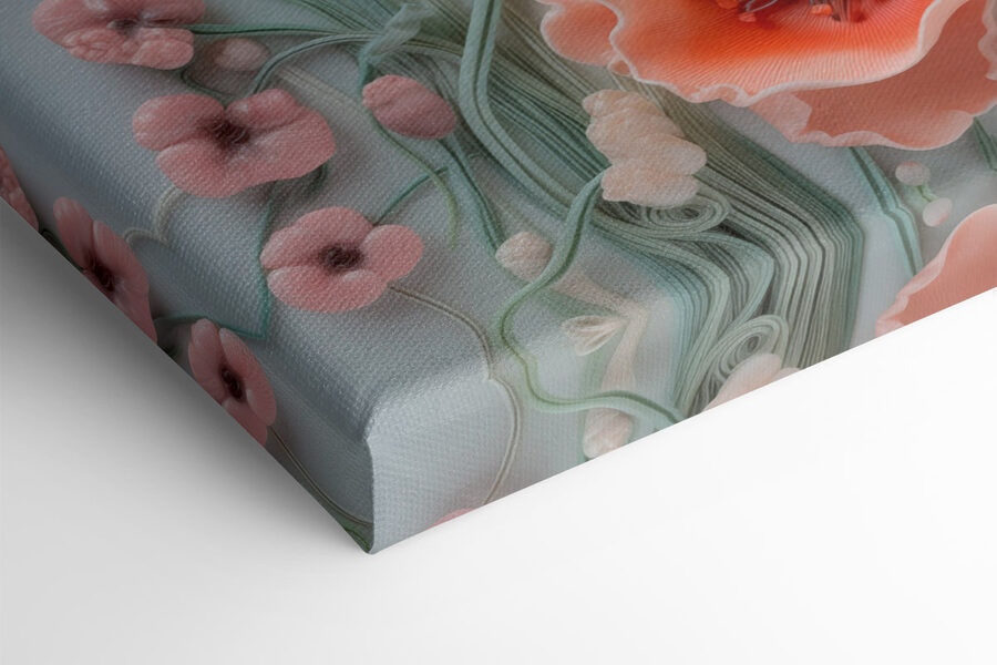 Groupe de fleurs sur une surface blanche