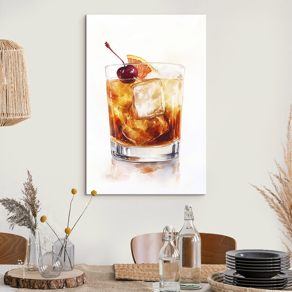 Verre avec de la glace et une cerise sur le dessus Verre avec de la glace et une cerise sur le dessus