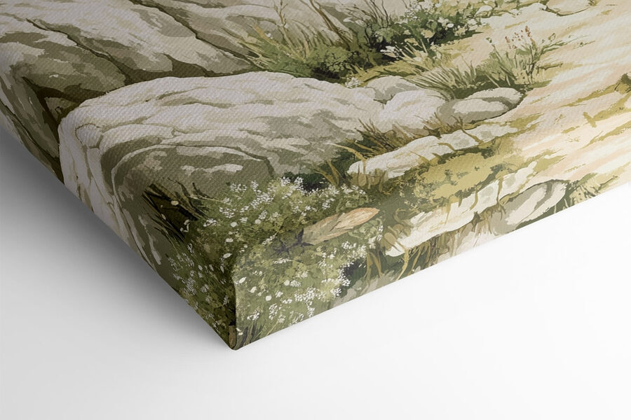 Paysage avec arbres et collines